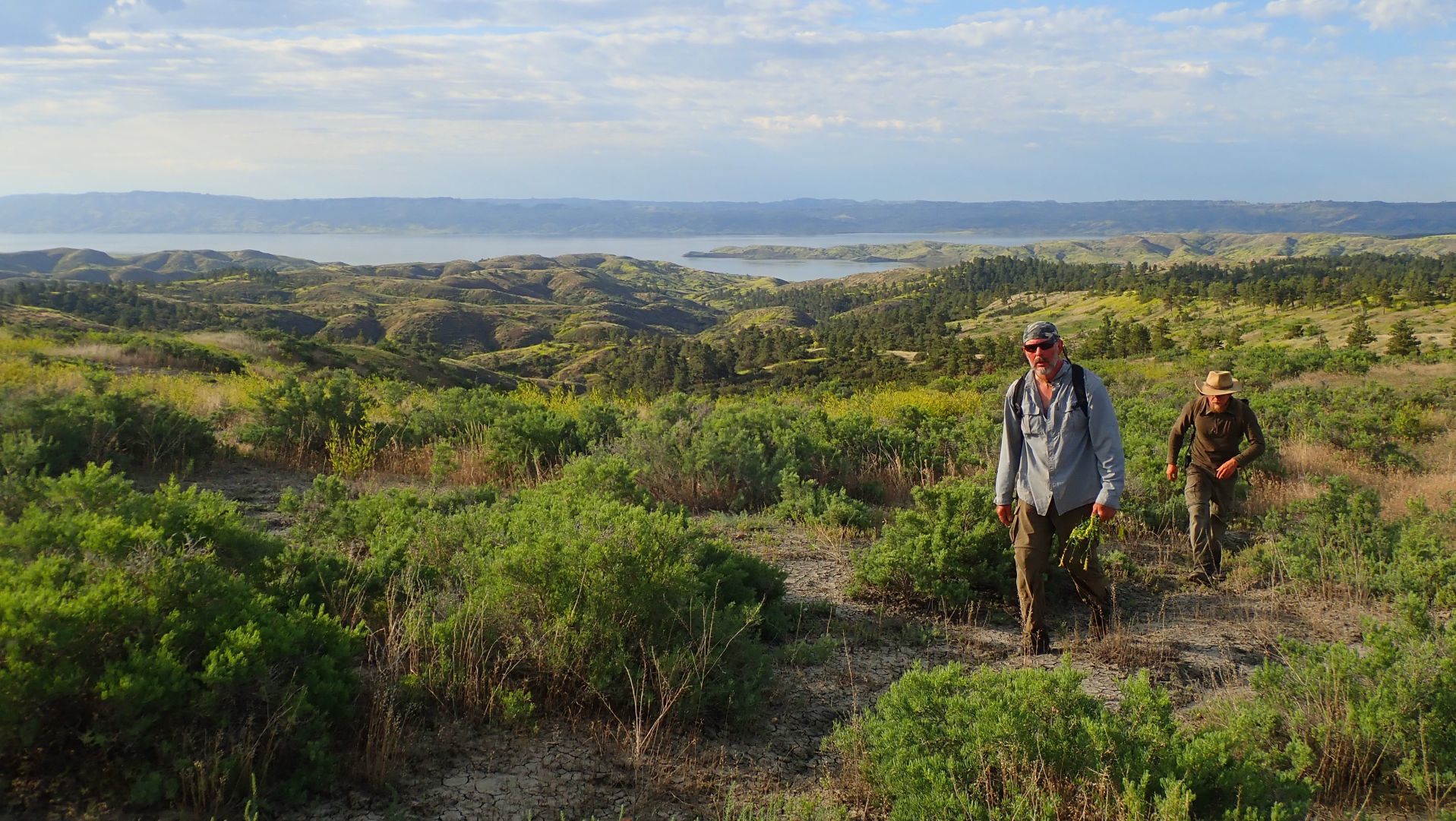 Hiking overland from Fourchette Bay in search of bison.